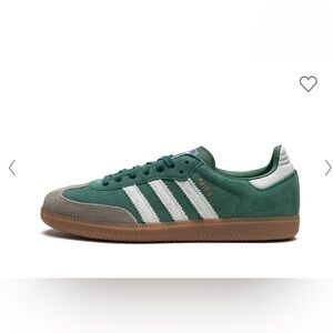 Adidas sambas in collegiate green suede